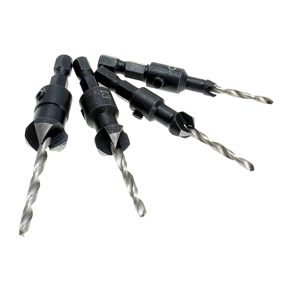 Drillpro DB-C2 4pcs #6 #10 #13 #16 Carpentry Countersink Drill Bit Set Wood Working Tools — view 3