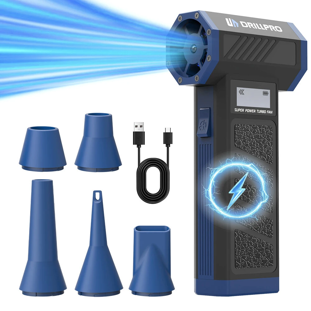 DRILLPRO P30 Turbo Fan 130,000RPM 300g Peak Wind Pressure with 5000mAh Battery Various Nozzle Combinations Portable 29mm Brushless Motor High Performance — view 2