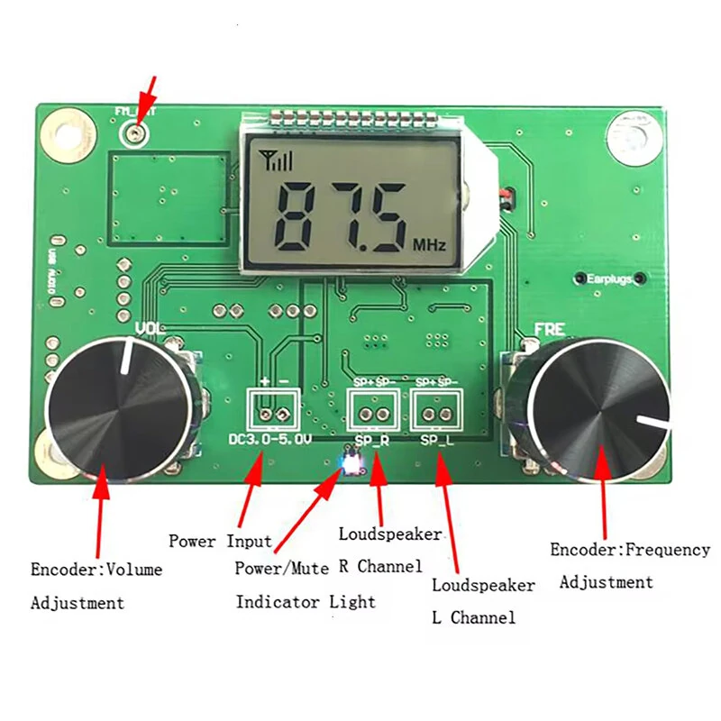 DSP PLL Digital Stereo FM Radio Receiver Module 87-108MHz with Serial Control Frequency Range 50Hz-18KHz — view 4