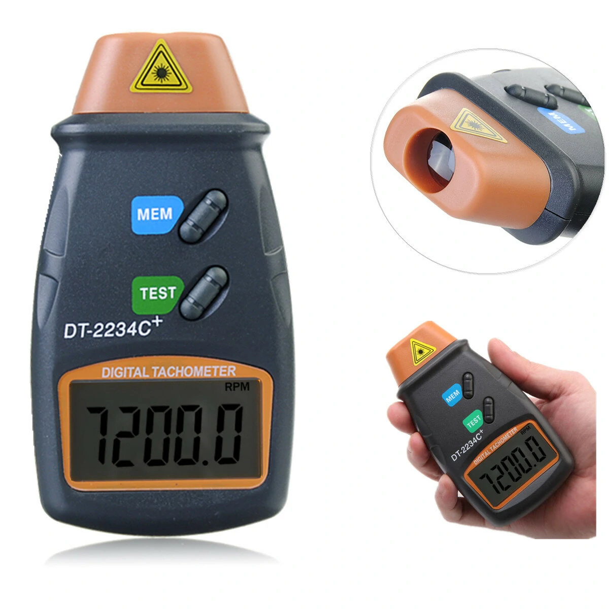 DT-2234C+ Digital Laser RPM Tachometer Non Contact Measurement Tool — Pricio