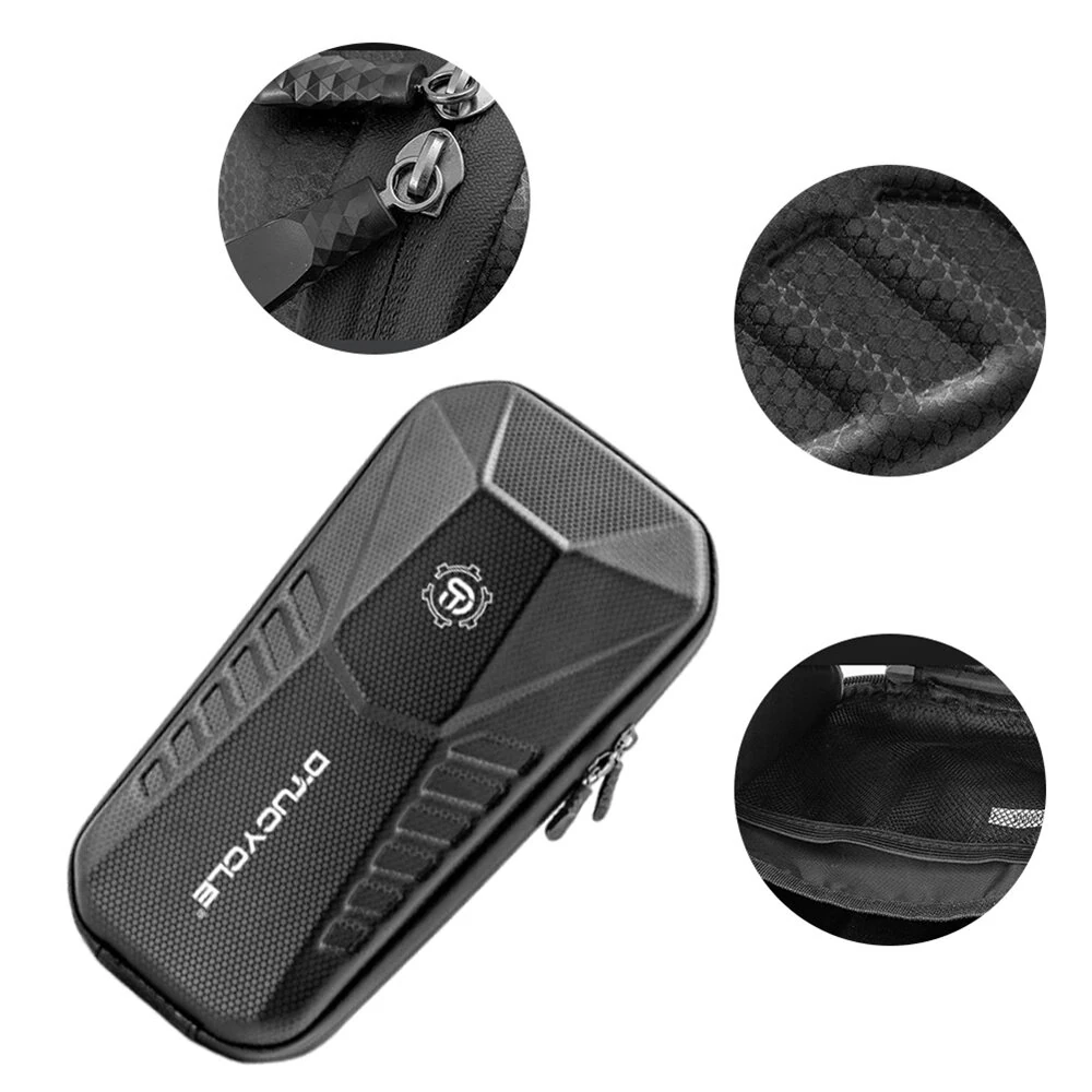 DTUCYCLE 2/3/4L Electric Bike Bag Waterproof Double Zipper Hard Shell Front Hangding Storage Bag for Electric Bicycle Scooter — view 3