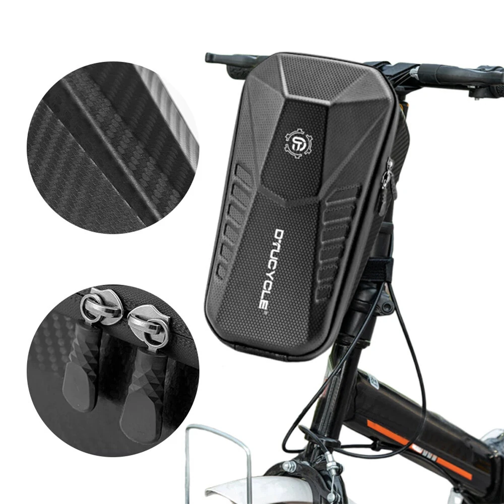 DTUCYCLE 2/3/4L Electric Bike Bag Waterproof Double Zipper Hard Shell Front Hangding Storage Bag for Electric Bicycle Scooter — view 4
