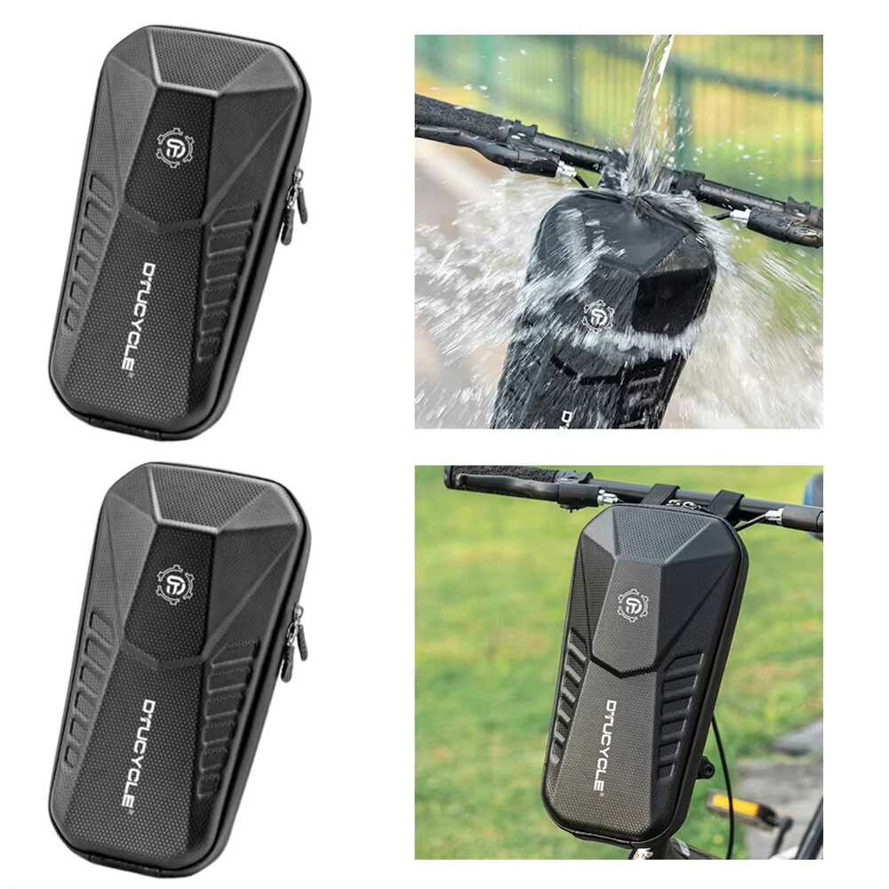 DTUCYCLE 2/3/4L Electric Bike Bag Waterproof Double Zipper Hard Shell Front Hangding Storage Bag for Electric Bicycle Scooter — view 5