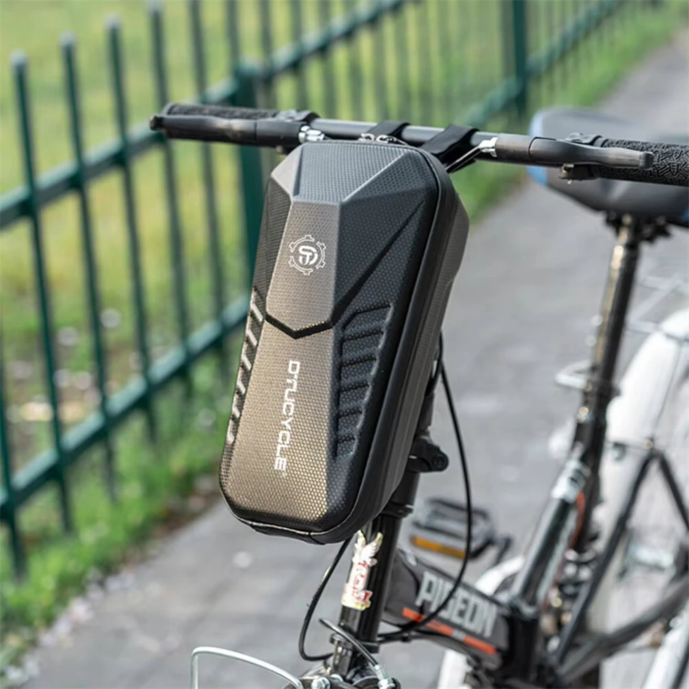 DTUCYCLE 2/3/4L Electric Bike Bag Waterproof Double Zipper Hard Shell Front Hangding Storage Bag for Electric Bicycle Scooter — view 7