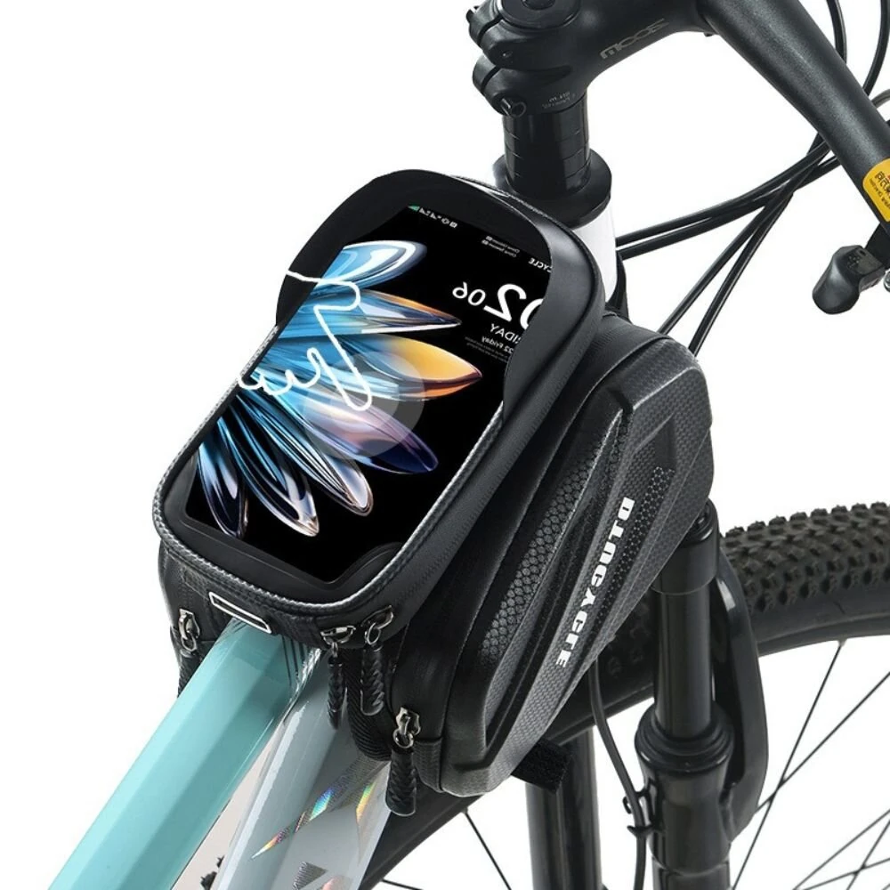 DTUCYCLE Bicycle Front Frame Separable Organizer Bag Waterproof Touch Screen Cycling Bag Triple Hoop Loop Fastening Bike Tube Bag for MTB Road — DTUCYCLE