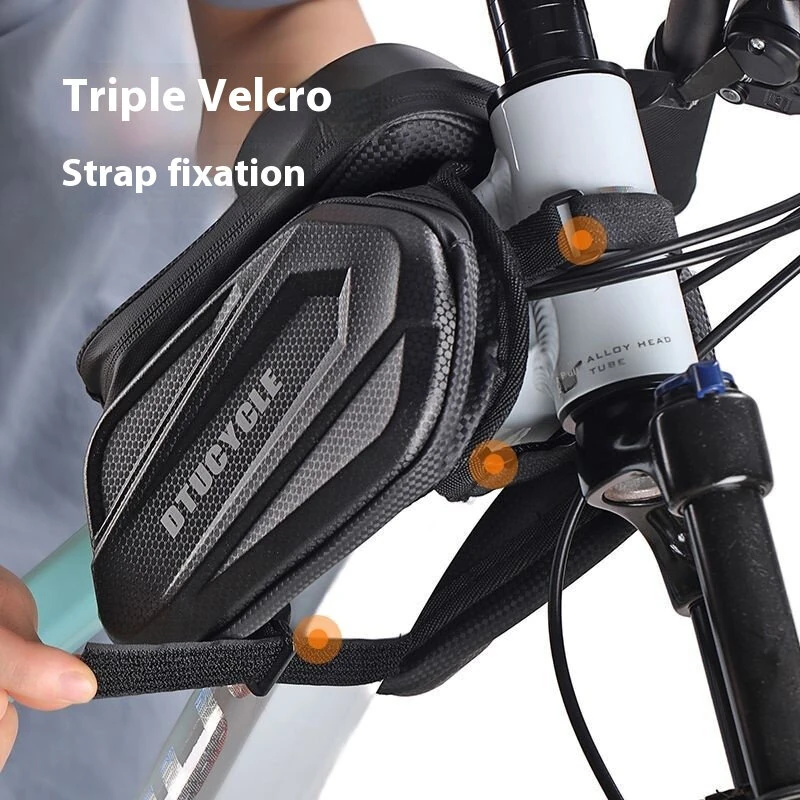 DTUCYCLE Bicycle Front Frame Separable Organizer Bag Waterproof Touch Screen Cycling Bag Triple Hoop Loop Fastening Bike Tube Bag for MTB Road — view 8