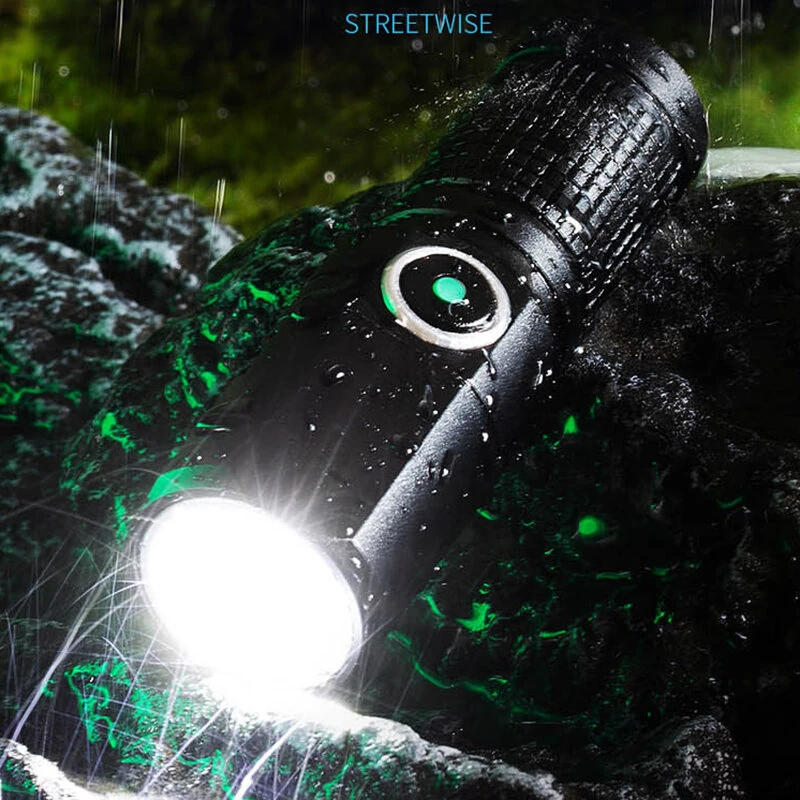E-Smarter K91 Powerful Zoomable LED Flashlight with 18350 Battery USB Rechargeable Flash Light Camping Lamp IP64 Waterproof Fishing Lantern Lamp — view 7