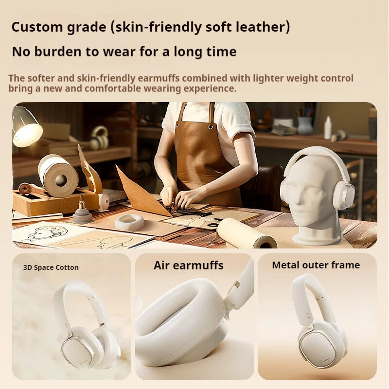 Edifier Evo Space bluetooth Headphone Gaming Headset ANC -45dB Depth Active Noise Canelling DNN Call Noise Reduction 40mm Titanium-plated Composite Diaphragm Hi-Res LHDC5.0 Audio 93H Playback Support Wired Connection Headphones with Mic — view 4