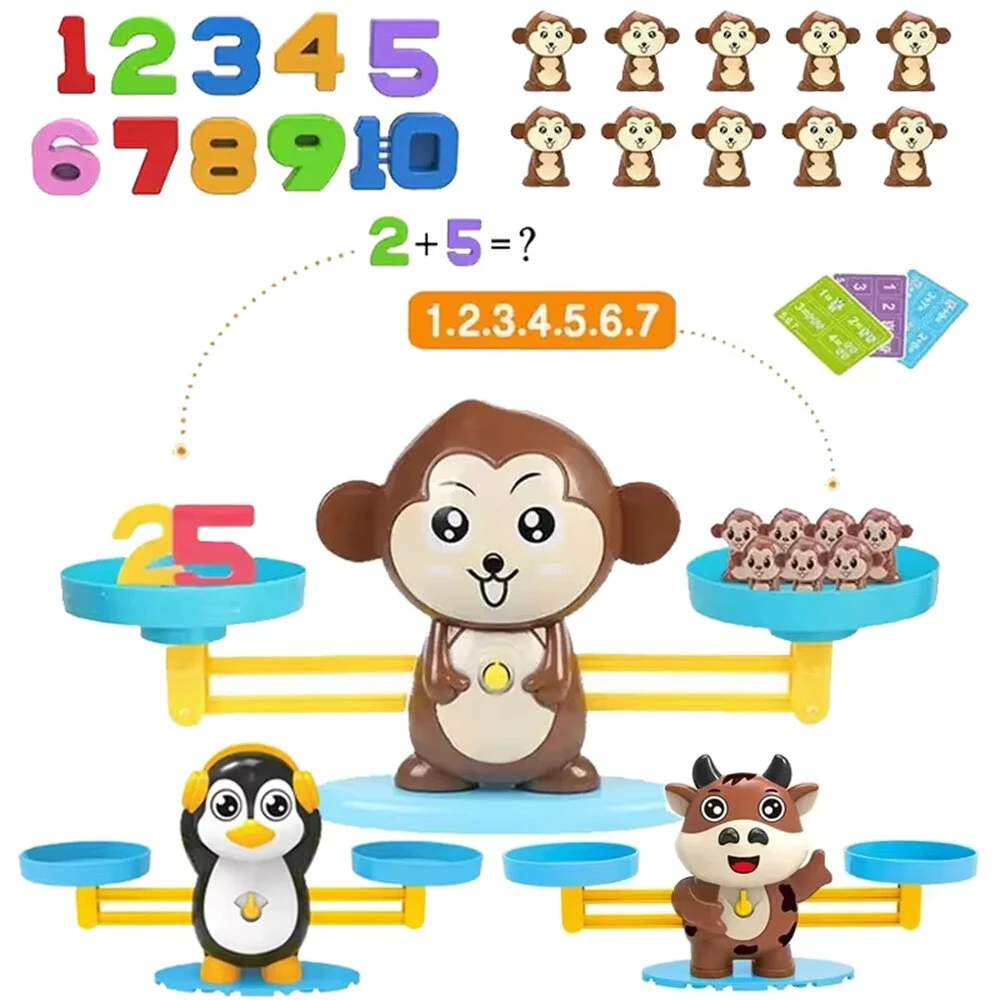 Educational Math Toys for Kids Learn Numbers Mathematics Material Funny Arithmetic Addition and Subtraction Balance Scale Math Game Toy — Educational