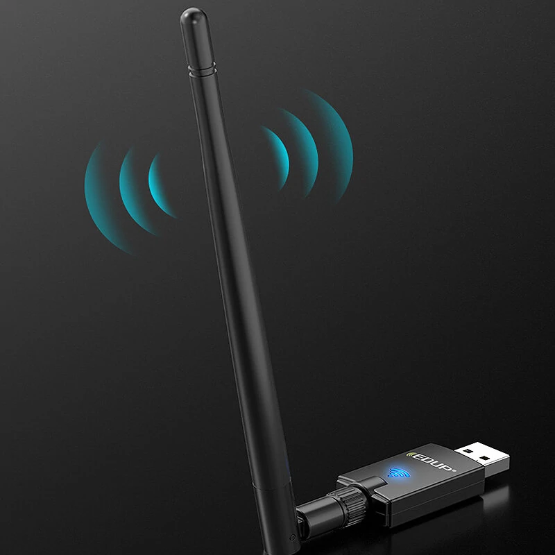 EDUP AX900 WiFi6 Wireless Network Card 2.4G/5.8G Dual Band USB 900Mbps High Speed bluetooth 5.3 WiFi Card with External Antenna OFDMA+MU-MIMO Tech for Desktop Windows — view 4