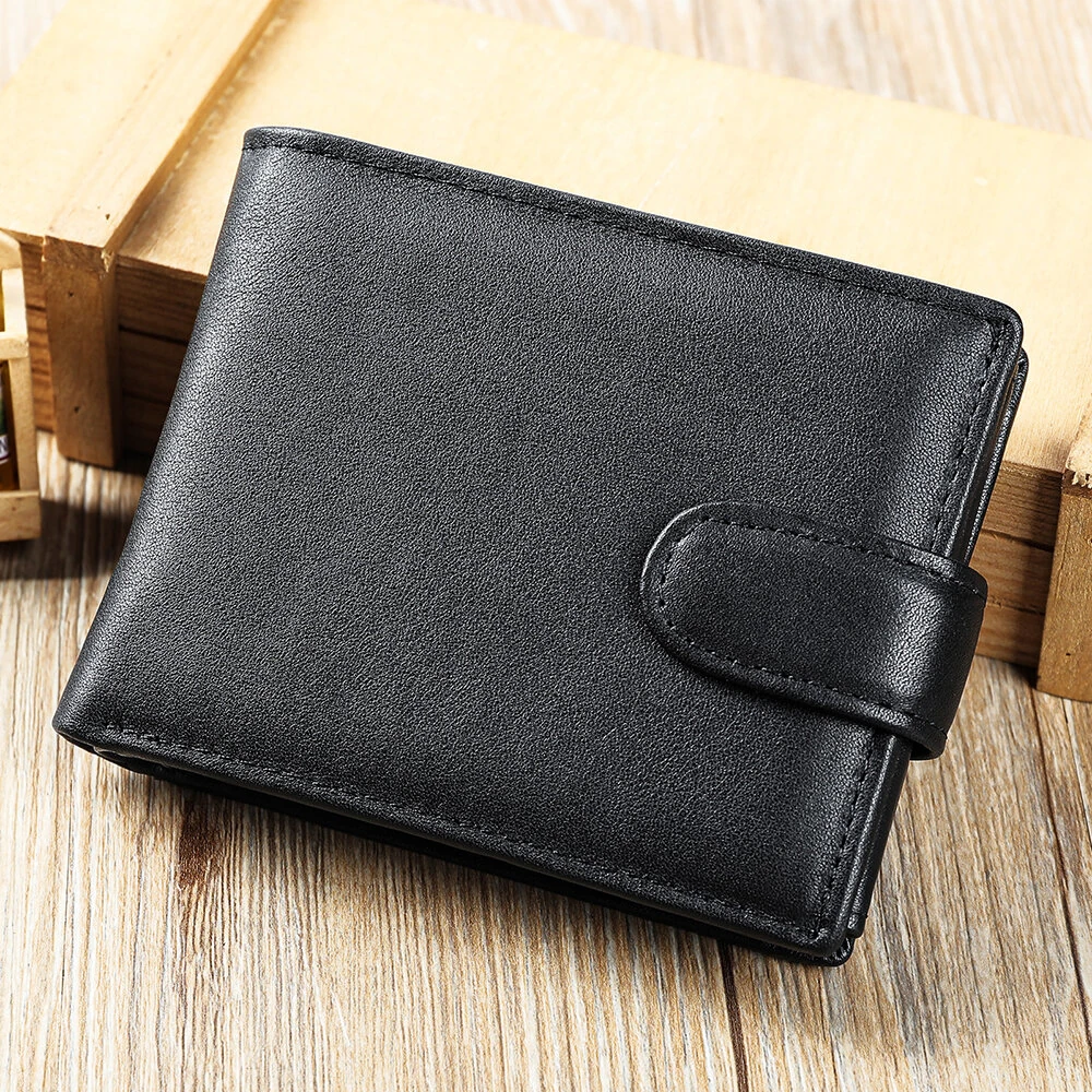 Ekphero Men's Retro Genuine Leather Wallet, Compact Multi-Card Money Clip, Multi Slot Anti-theft Credit Card Holder Coin Purse — view 2