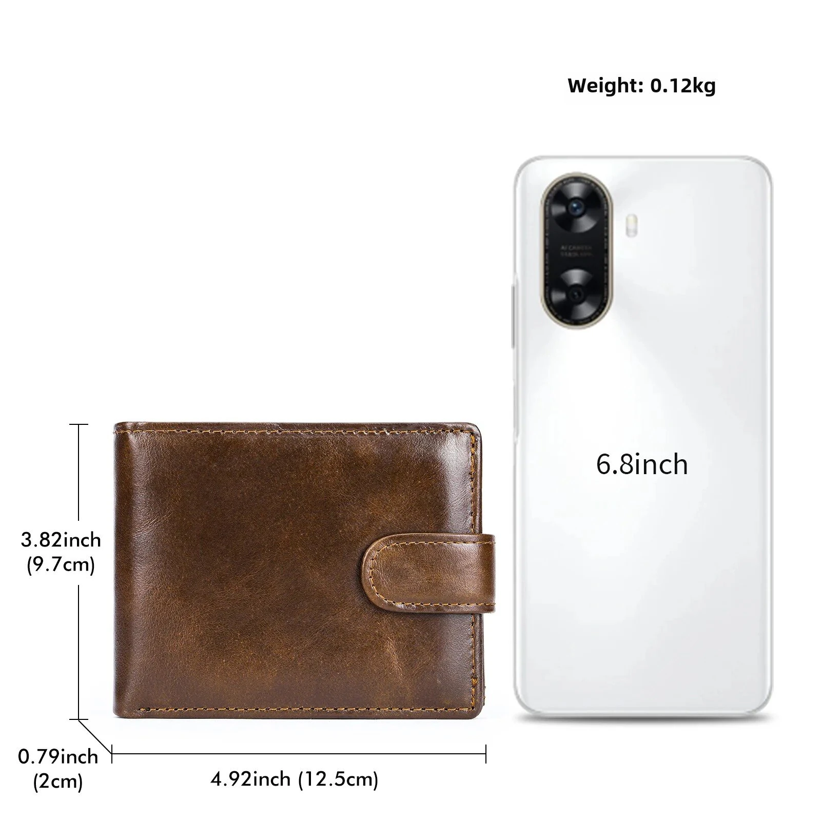 Ekphero Men's Retro Genuine Leather Wallet, Compact Multi-Card Money Clip, Multi Slot Anti-theft Credit Card Holder Coin Purse — view 7