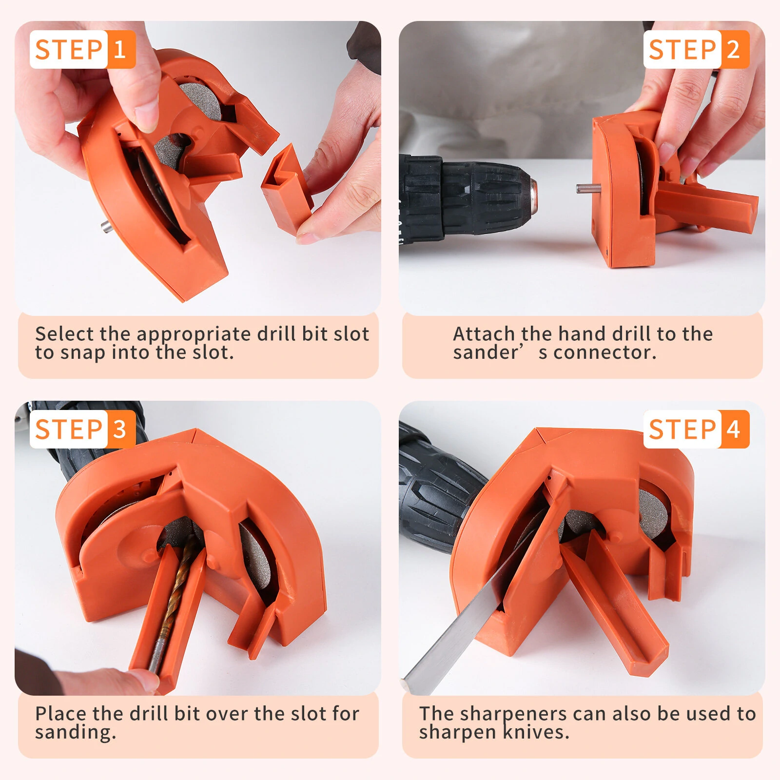 Electric Drill Bit Sharpener Multipurpose Drill Bit Grinding Sharpener for All Bits Drill Grinder Grinding Tool for High Speed Steel Masonry Carbide Cobalt & Tin Coated Bits — view 7