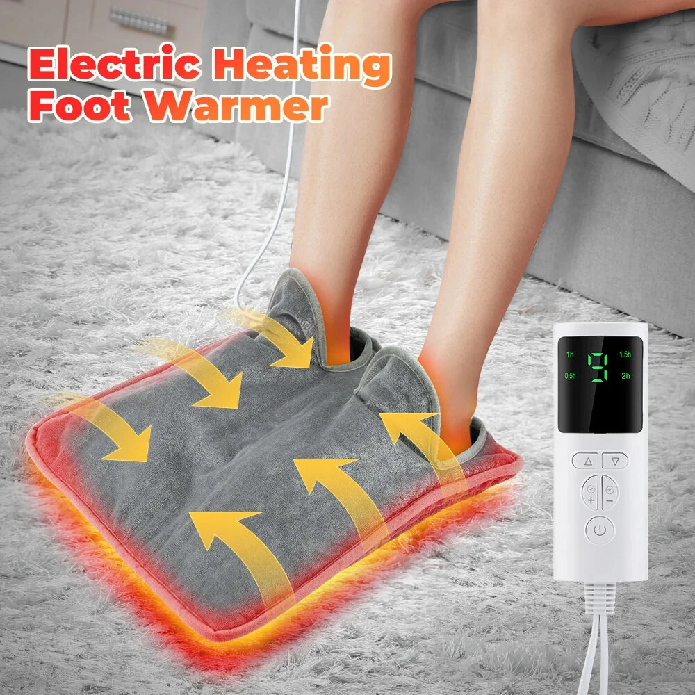 Electric Foot Heating Pad Washable Feet Warmer Heater Household Soft Plush Heat Blanket Foot Heat Mat Home Office Bedroom 9 Temperature Settings And 4 Time Settings — Pricio