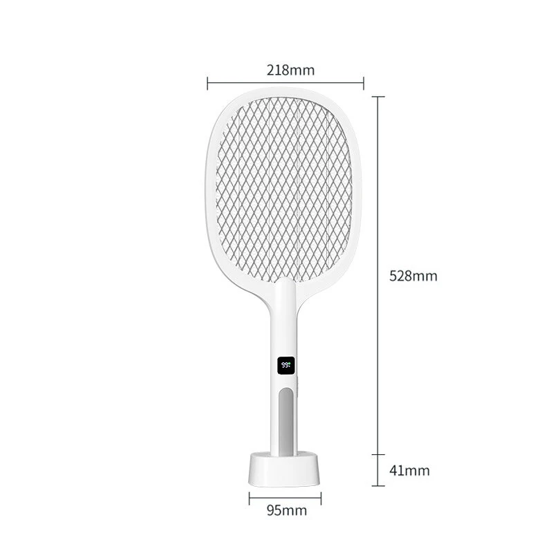 Electric Mosquito Swatter with Electronic Digital Screen Electric Exterminator Fly Swatter Detachable Handheld Auto Swat Mode Type-C Rechargeable — view 10