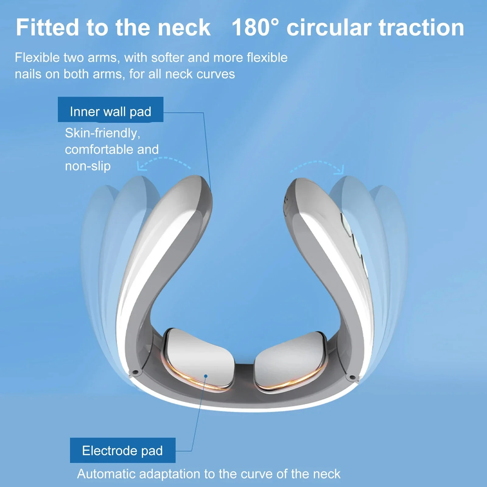 Electric Muscle Stimulation Neck Therapy Instrument 6 Modes Adjustable Intensity Ergonomic Design Portable Pain Relief Tool — view 5