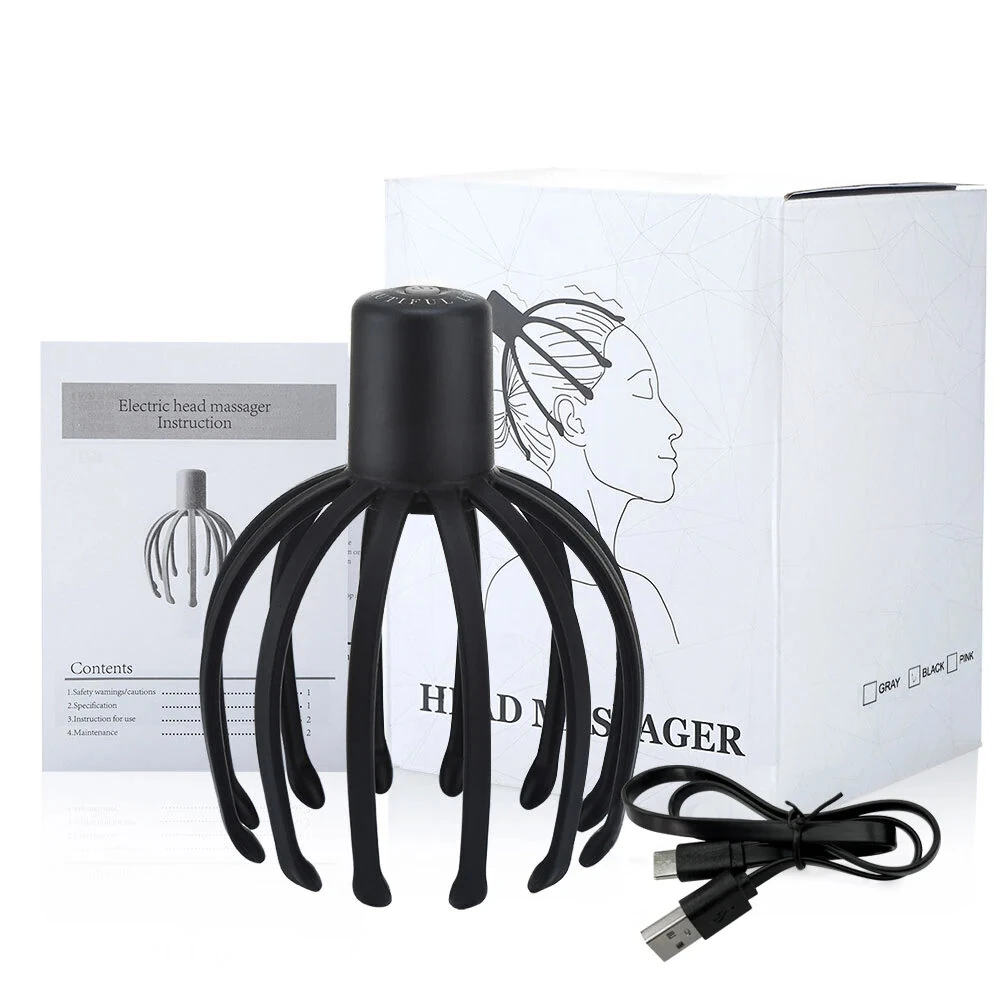 Electric Octopus Claw Head Massager Scalp Scratcher Massage Machine Relief Head Stress Fatigue Vibration Massage Hair Growth — view 10