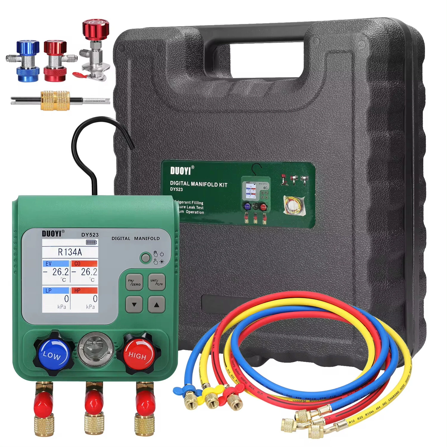 Electronic HVAC Manifold Gauge MT02 Dual Pressure Tester 92 Refrigerants Digital Processing for Auto Repair High Stability Chip — Electronic