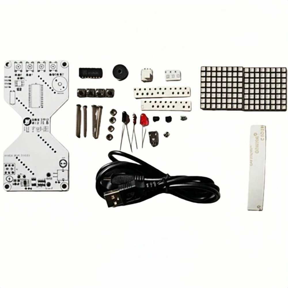 Electronic LED Dot Matrix Hourglass DIY Kit Gravity Sensor Adjustable Countdown Timer Clock Educational Soldering Practice Kit — view 5