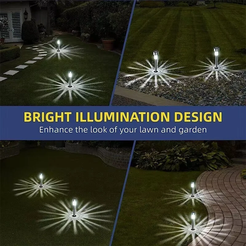 Elfeland 10PCS LED Solar Lawn Path Light Stainless Steel Waterproof Garden Landscape Lamp for Home Street Decoration — view 4