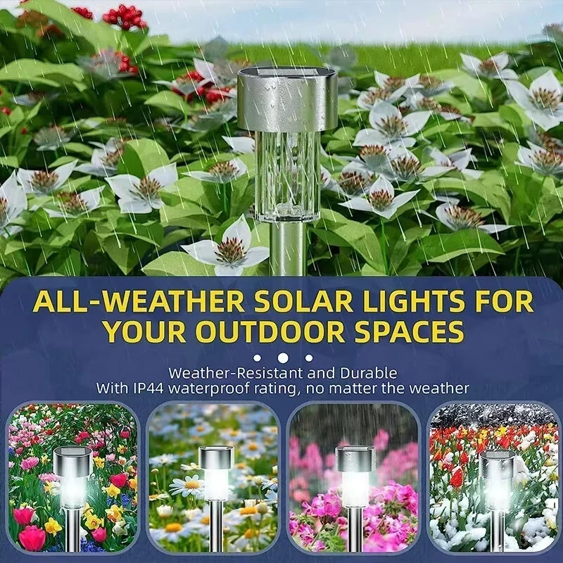 Elfeland 10PCS LED Solar Lawn Path Light Stainless Steel Waterproof Garden Landscape Lamp for Home Street Decoration — view 5