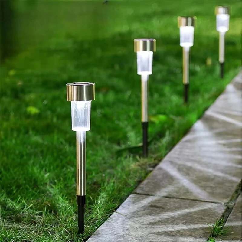 Elfeland 10PCS LED Solar Lawn Path Light Stainless Steel Waterproof Garden Landscape Lamp for Home Street Decoration — view 6