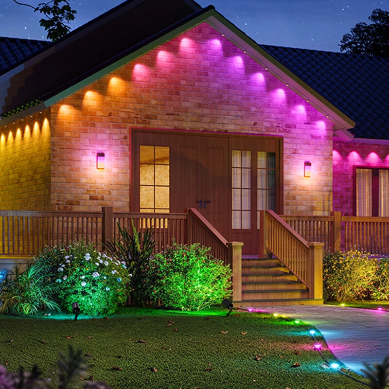 Elfeland 15M/30M 15 Lights/30 Lights RGB Eaves Lamps for Courtyards bluetooth Voice-controlled Lights Outdoors Eaves Running Lights — view 3