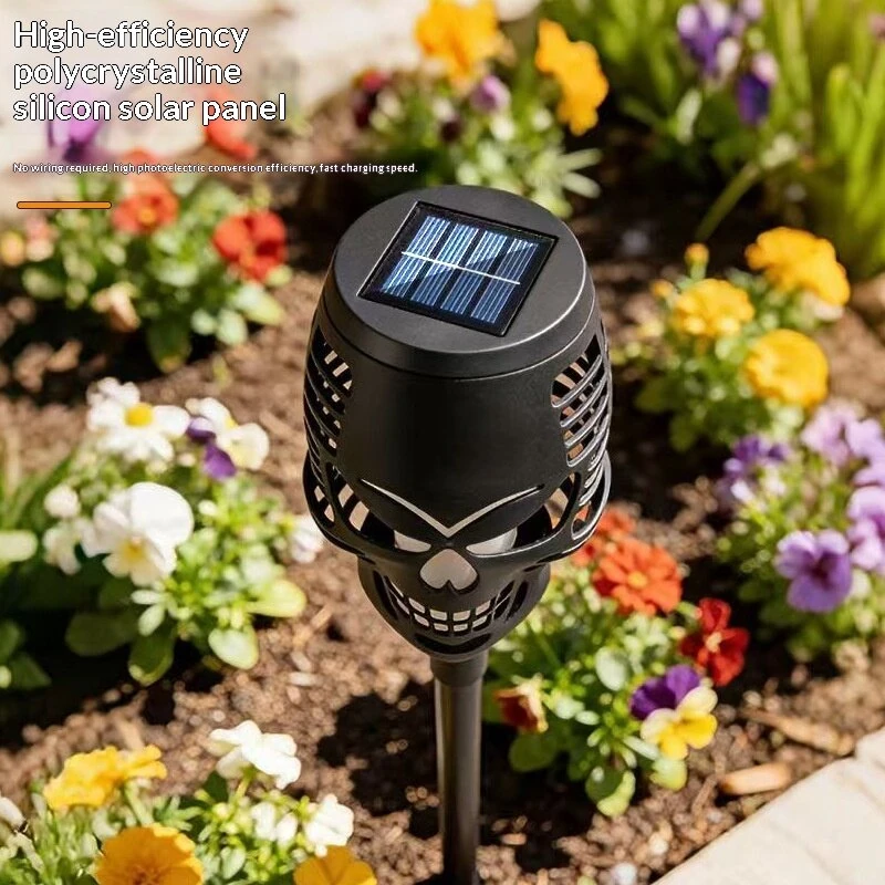 Elfeland 1pcs/4pcs 12LED Solar Flame Torch Light Auto Control High Efficiency Solar Charging Waterproof Flame Light for Outdoor Garden Decoration Lawn Path Yard — view 4