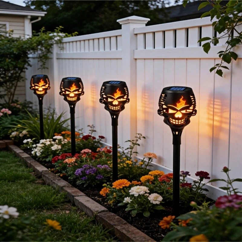 Elfeland 1pcs/4pcs 12LED Solar Flame Torch Light Auto Control High Efficiency Solar Charging Waterproof Flame Light for Outdoor Garden Decoration Lawn Path Yard — view 7