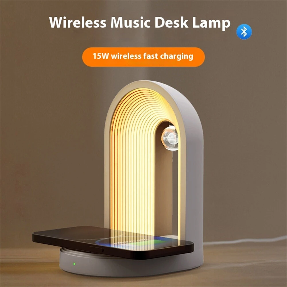 Elfeland 3 in 1 Night Light With Wireless Phone Charging Function Bluetooth Speaker Bedside Music Night Lamp — view 7