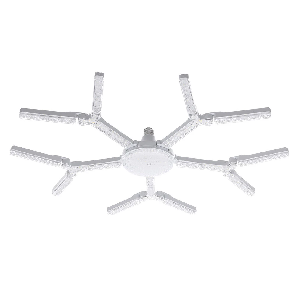 Elfeland 3/4/5 Leafs Foldable Crystal Snowflake LED Ceiling Light E27 Adjustable Shape AC 85~265V Ultra-Bright Wide-Angle Lighting for Home Garage Shop — view 2