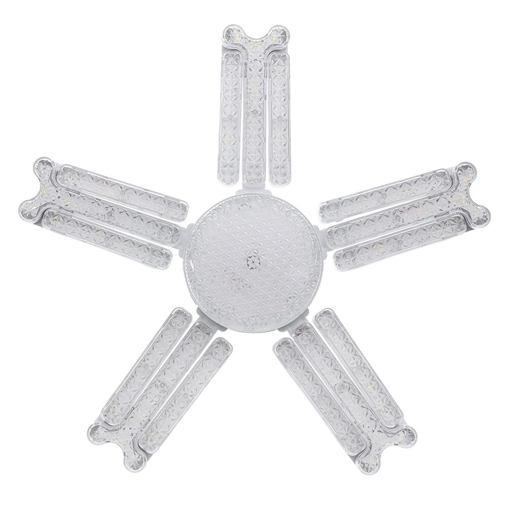 Elfeland 3/4/5 Leafs Foldable Crystal Snowflake LED Ceiling Light E27 Adjustable Shape AC 85~265V Ultra-Bright Wide-Angle Lighting for Home Garage Shop — view 3