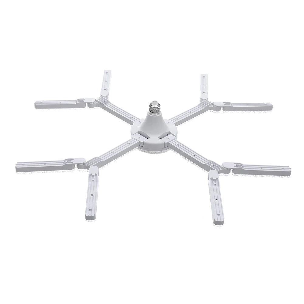 Elfeland 3/4/5 Leafs Foldable Crystal Snowflake LED Ceiling Light E27 Adjustable Shape AC 85~265V Ultra-Bright Wide-Angle Lighting for Home Garage Shop — view 4
