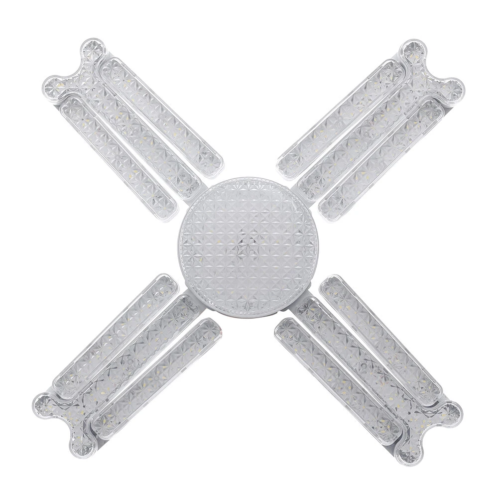 Elfeland 3/4/5 Leafs Foldable Crystal Snowflake LED Ceiling Light E27 Adjustable Shape AC 85~265V Ultra-Bright Wide-Angle Lighting for Home Garage Shop — view 5