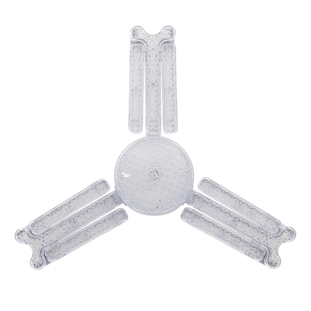 Elfeland 3/4/5 Leafs Foldable Crystal Snowflake LED Ceiling Light E27 Adjustable Shape AC 85~265V Ultra-Bright Wide-Angle Lighting for Home Garage Shop — view 7