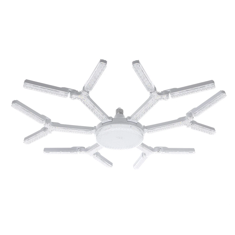 Elfeland 6-Leaf Foldable Crystal Snowflake LED Ceiling Light E27 Adjustable Shape AC 85~265V Ultra-Bright Wide-Angle Lighting for Home Garage Shop — view 2