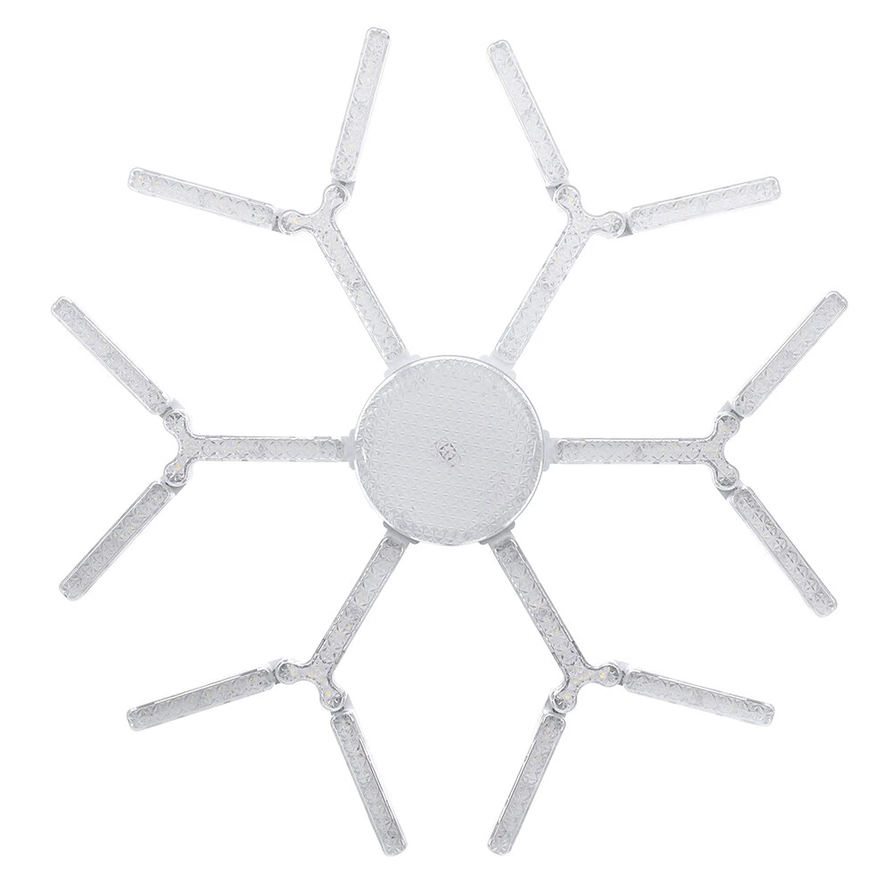 Elfeland 6-Leaf Foldable Crystal Snowflake LED Ceiling Light E27 Adjustable Shape AC 85~265V Ultra-Bright Wide-Angle Lighting for Home Garage Shop — view 3