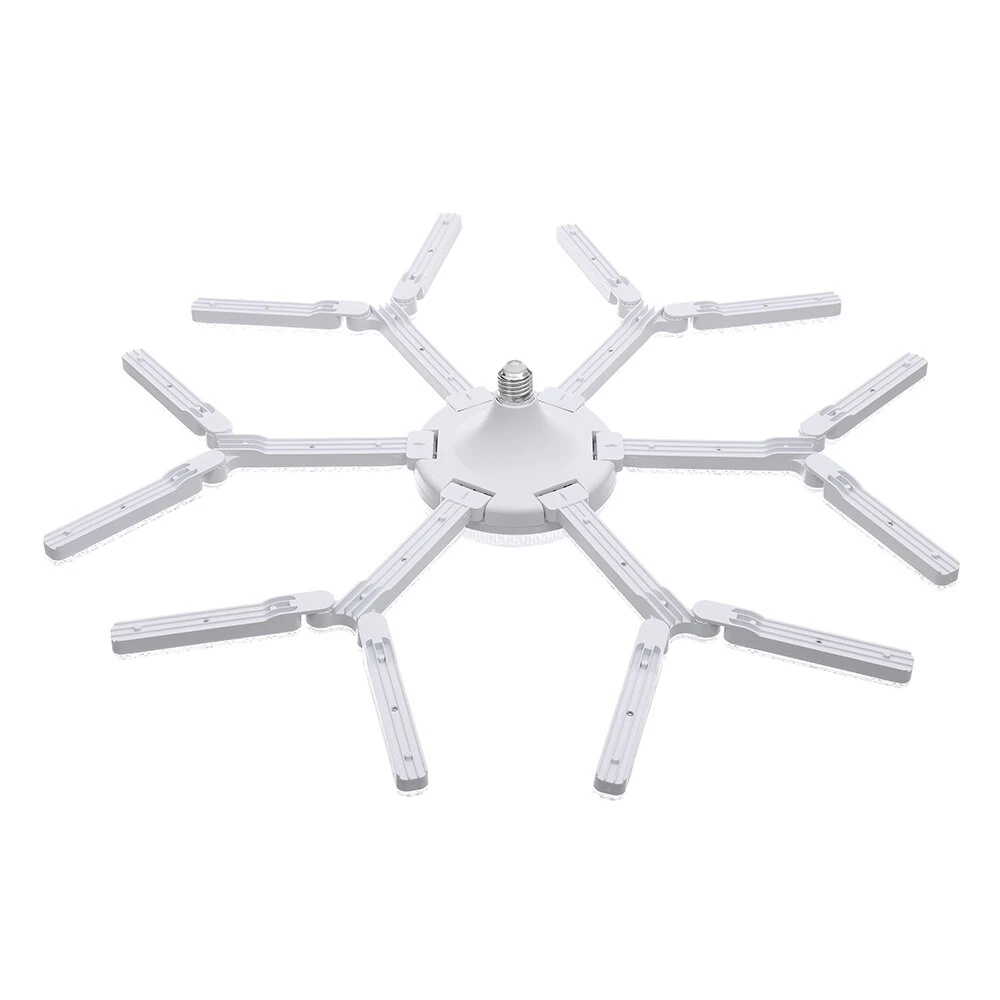 Elfeland 6-Leaf Foldable Crystal Snowflake LED Ceiling Light E27 Adjustable Shape AC 85~265V Ultra-Bright Wide-Angle Lighting for Home Garage Shop — view 4