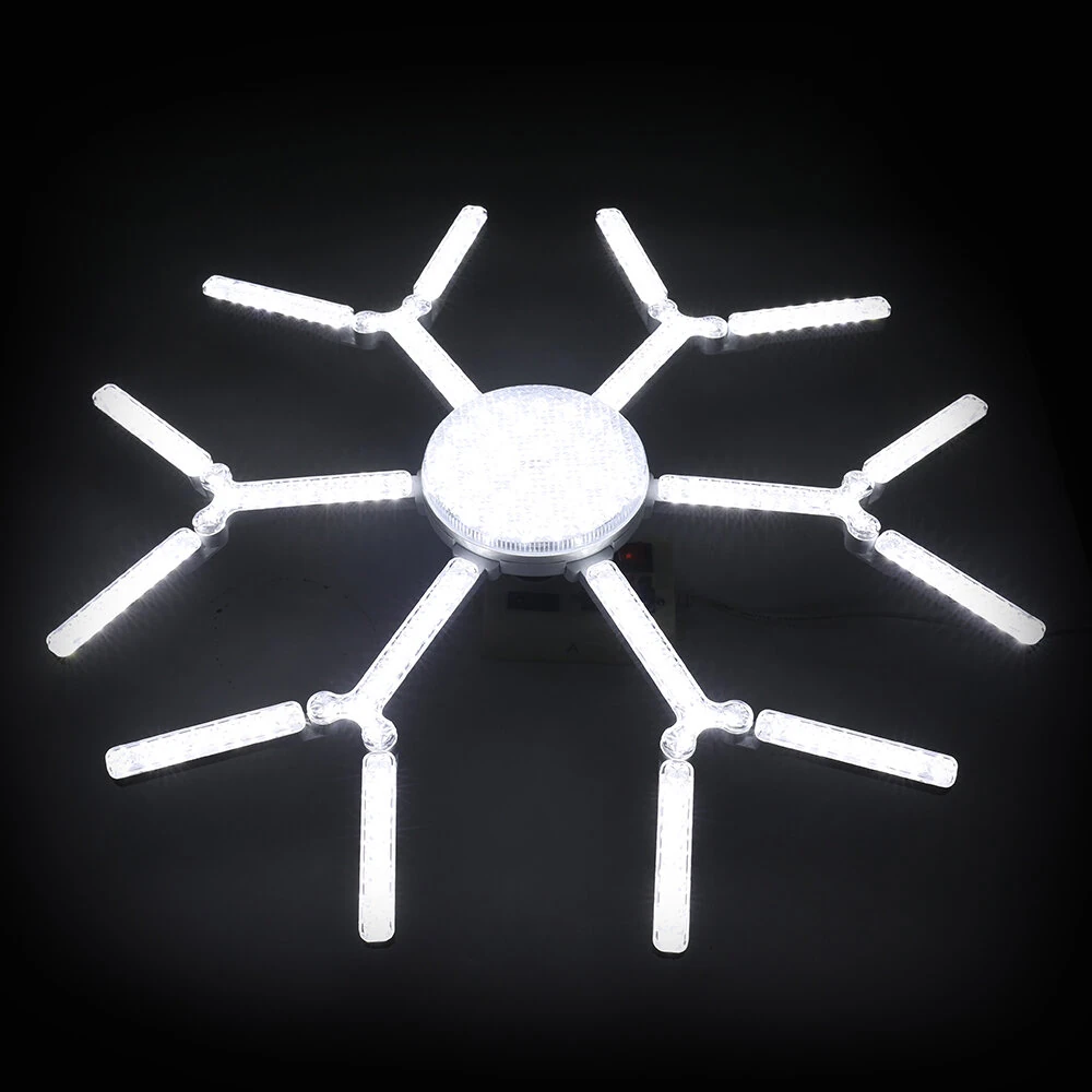 Elfeland 6-Leaf Foldable Crystal Snowflake LED Ceiling Light E27 Adjustable Shape AC 85~265V Ultra-Bright Wide-Angle Lighting for Home Garage Shop — view 8