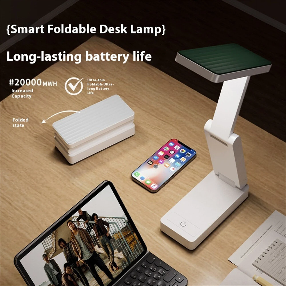 Elfeland Multifunctional Foldable Desk Lamp Dimmable Touch LED Night Light Portable USB Charging Reading Light Bedside — view 3