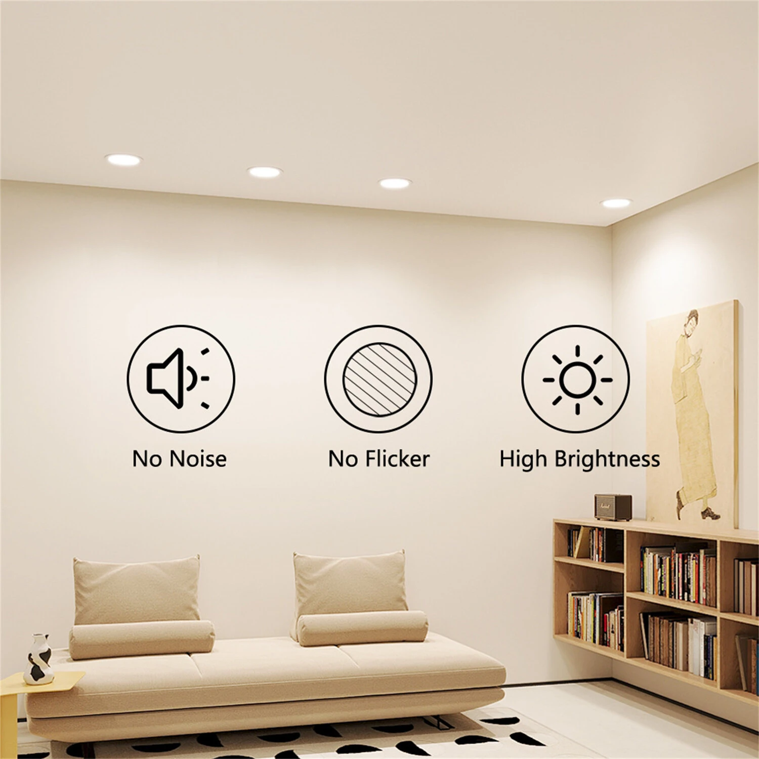 Elfeland Smart 5W RGB+CCT LED Recessed Downlight WiFi & Bluetooth Indoor Lighting 500lm Supports APP & Voice Control — view 6