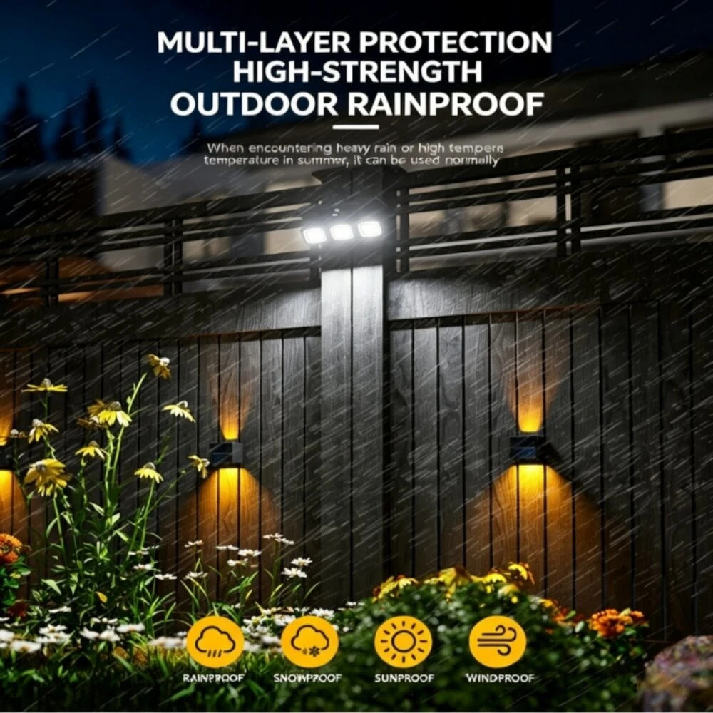 Elfeland Solar Motion Sensor Wall Light 3 Lighting Modes 180° Wide Angle Detection Type C Fast Charging Waterproof Solar Powered Light for Outdoor Yard Garden — view 3