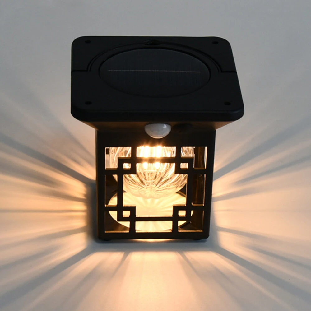 Elfeland Solar Outdoor Wall Light with Motion Sensor, Intelligent Light Control, Waterproof Hanging Garden Lamp for House, Patio & Pathway Decoration — view 4