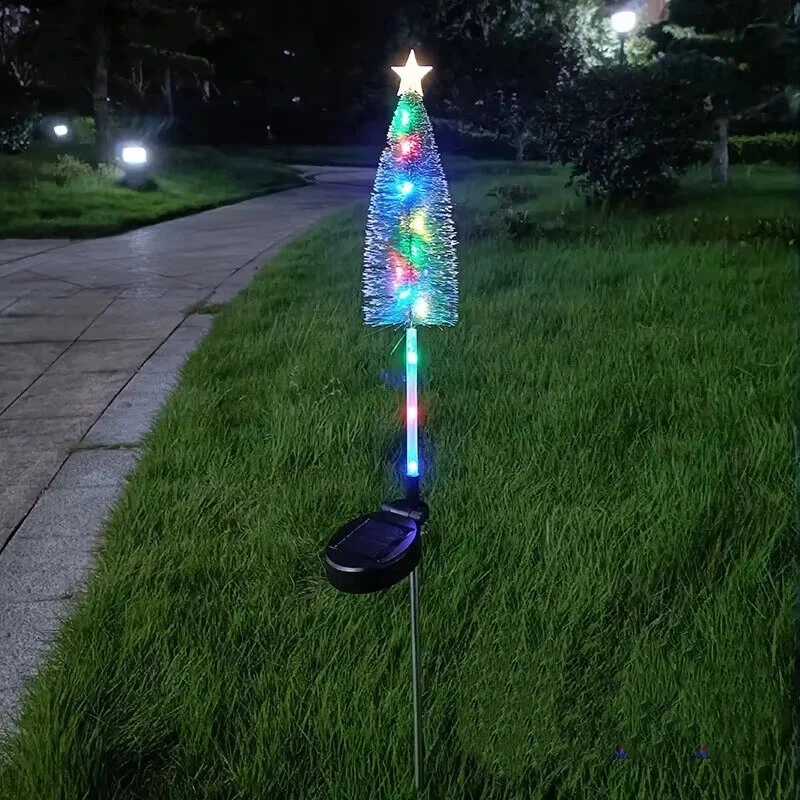 Elfeland Solar Powered Christmas Tree Star LED Light Outdoor Waterproof Solar Lawn Light Garden Landscape Christmas Party Decoration — view 3