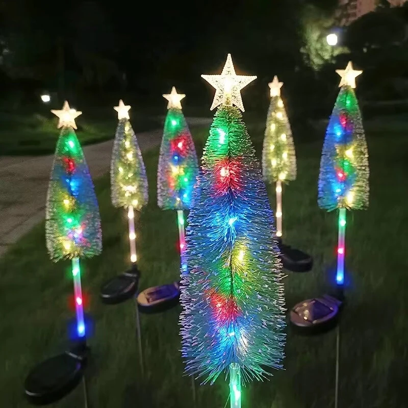 Elfeland Solar Powered Christmas Tree Star LED Light Outdoor Waterproof Solar Lawn Light Garden Landscape Christmas Party Decoration — view 4