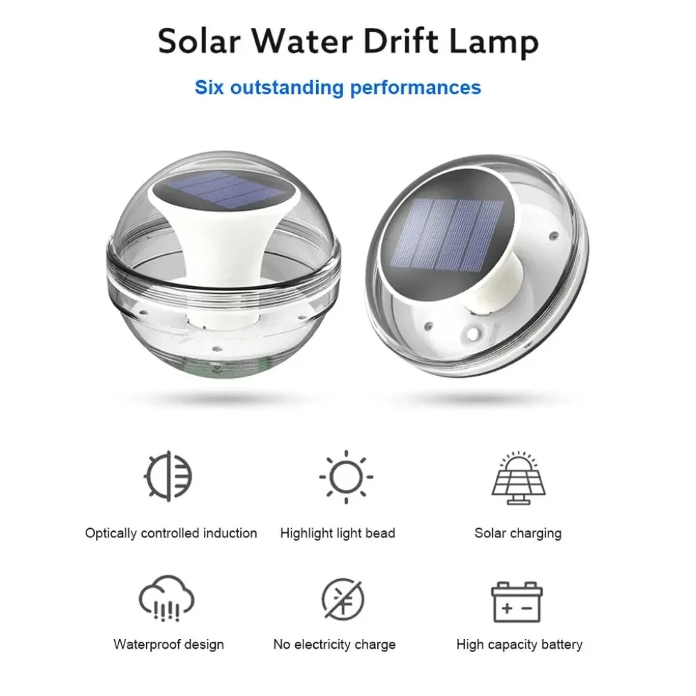 Elfeland Solar Water Drift Light Waterproof LED Solar Glow Ball Lamp 3 Lighting Modes Pools Pond Fountain Garden Party Home Decoration — view 4