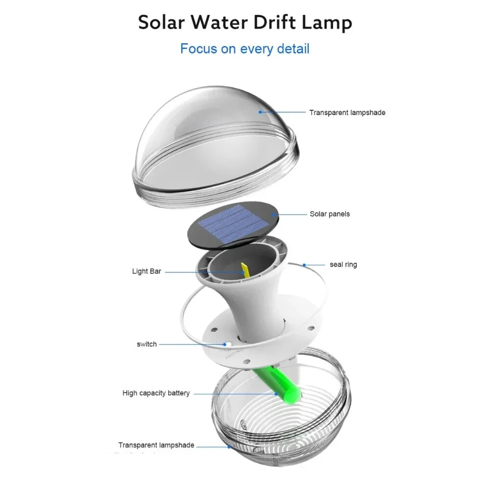 Elfeland Solar Water Drift Light Waterproof LED Solar Glow Ball Lamp 3 Lighting Modes Pools Pond Fountain Garden Party Home Decoration — view 8