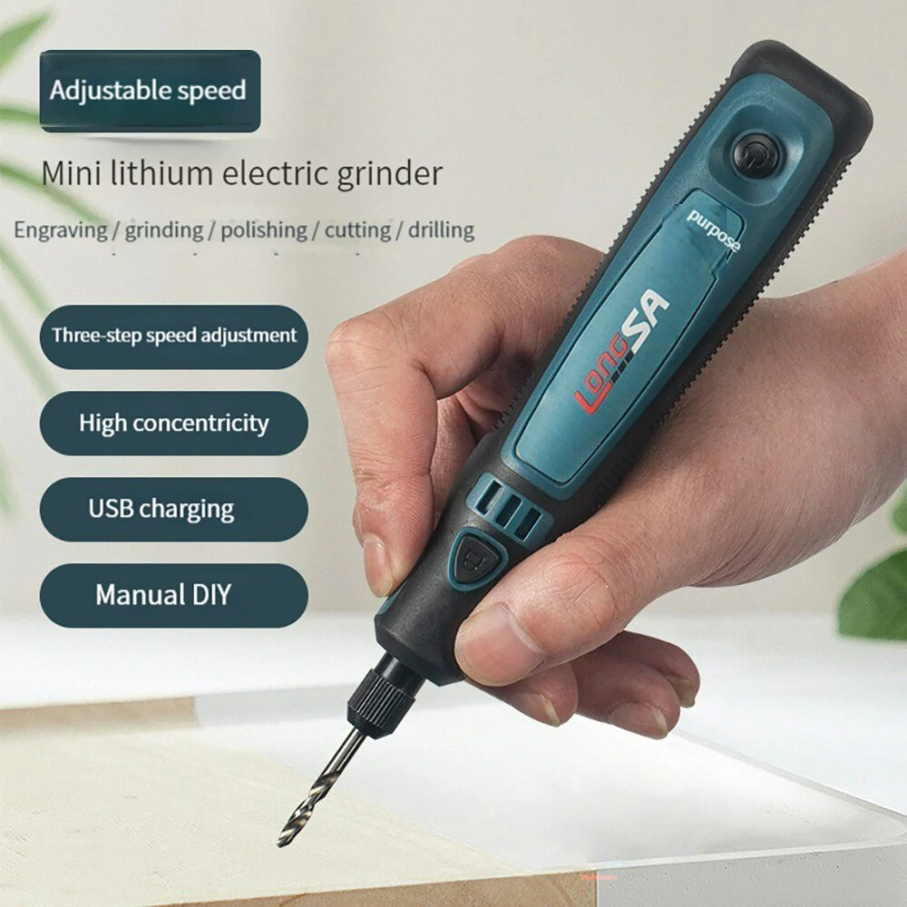Engraving Pen Wireless Electric Grinder Set Rechargeable Mini Grinder Micro Rotary Tool Jade Carving 5000-10000-15000r/min — view 4