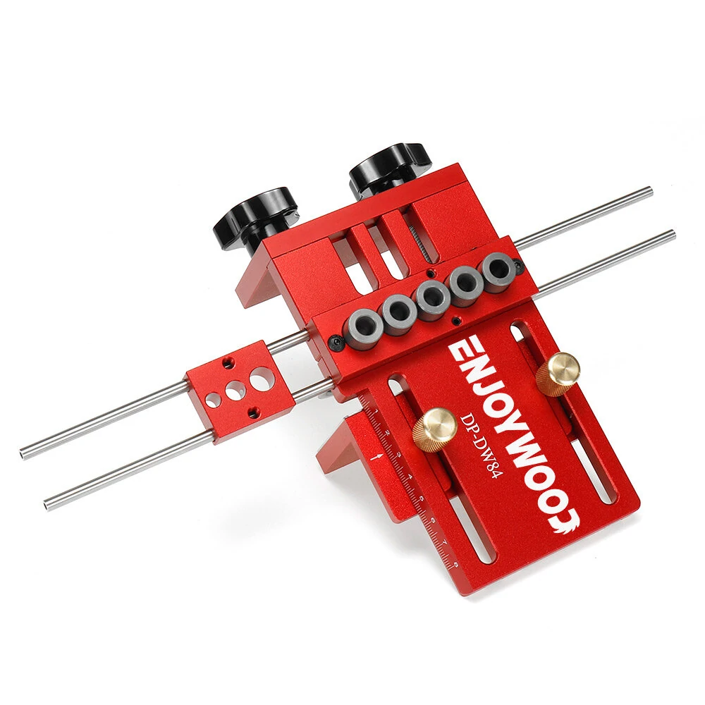 ENJOYWOOD 3 in 1 Adjustable Woodworking Doweling Jig Kit Pocket Hole Jig Drilling Guide Locator For Furniture Connecting Hole Puncher Tools — view 5