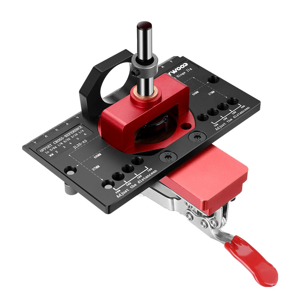 ENJOYWOOD Concealed Hinge Jig with Quick Clip and Dust Vacuum Adapter Concealed Door Hinge Jig 35mm Cabinet Hinge Jig Hinge Hole Drilling Jig for Woodworking Door Cabinet Hinges Mounting Tool — ENJOYWOOD